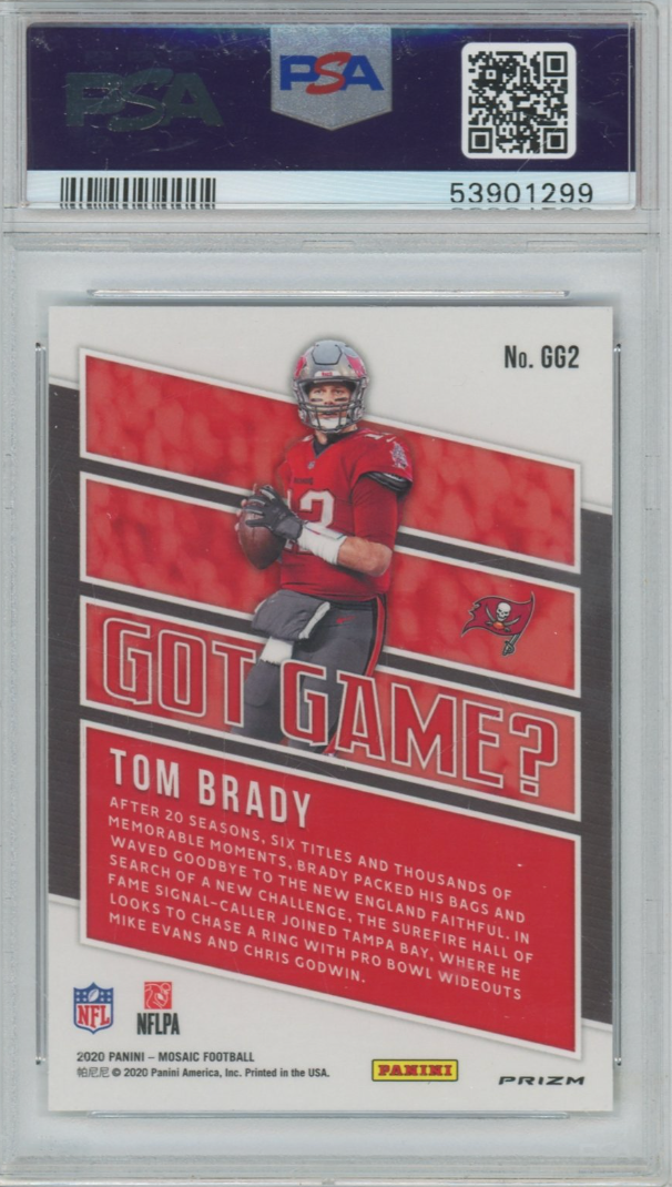 2020 Panini Mosaic Got Game? #GG2 Tom Brady - Mosaic (PSA 10 GEM MINT)